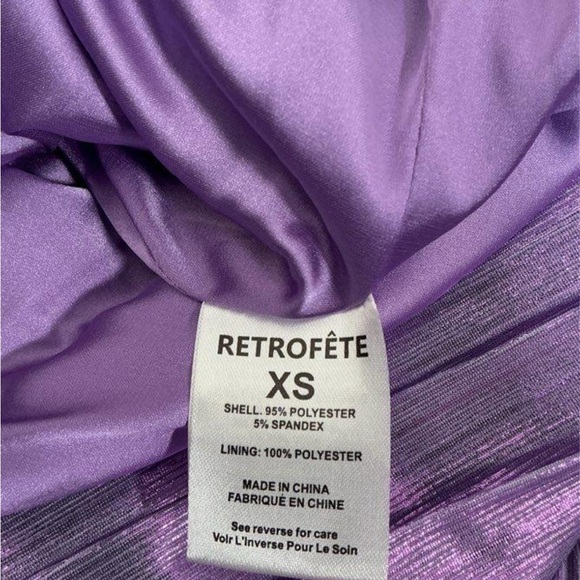 Retrofete Lavender Shimmer Purple Asymmetrical Dress DANIELE XS Shine Retrofête - Picture 8 of 11